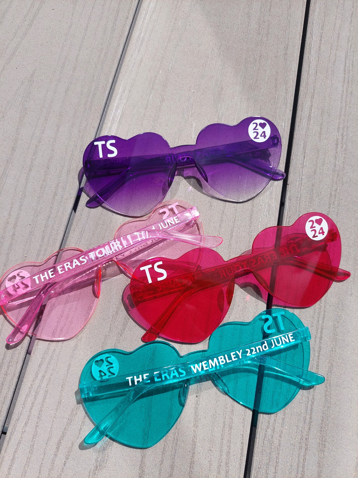 Taylor Swift Personalised The Eras Tour Colourful Heart Sunglasses