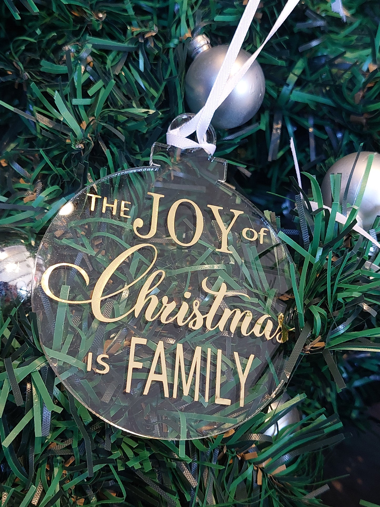 The Joy of Christmas Is Family Flat Bauble