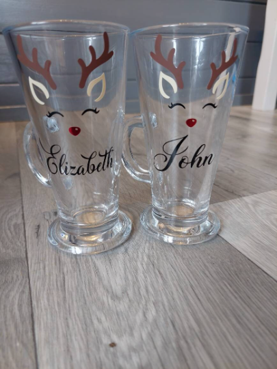 Christmas Reindeer Kids Hot Chocolate Glass Mug