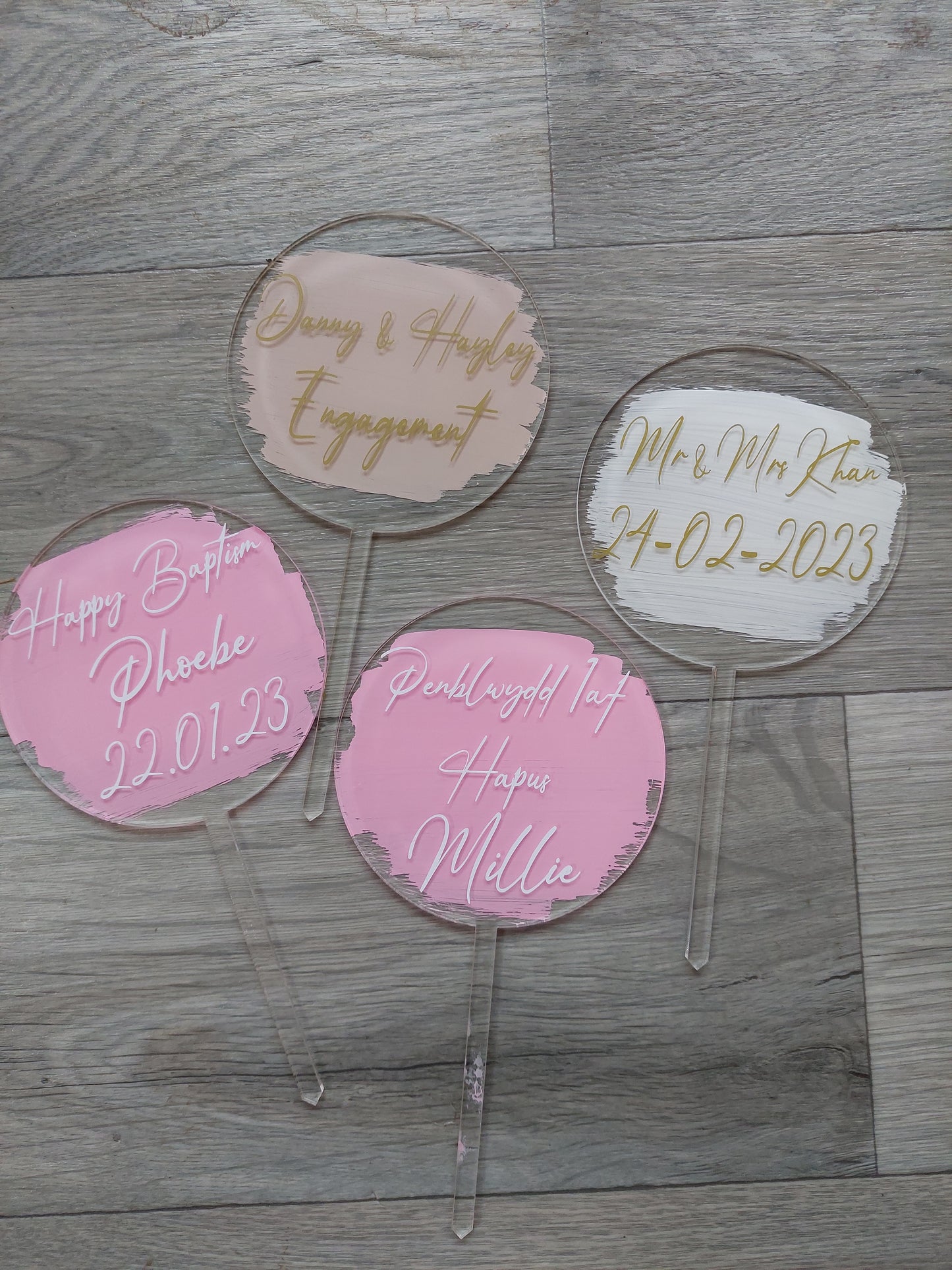 Custom Made Personalised Acrylic Cake Topper for Birthdays, Weddings, Baby Showers and Parties