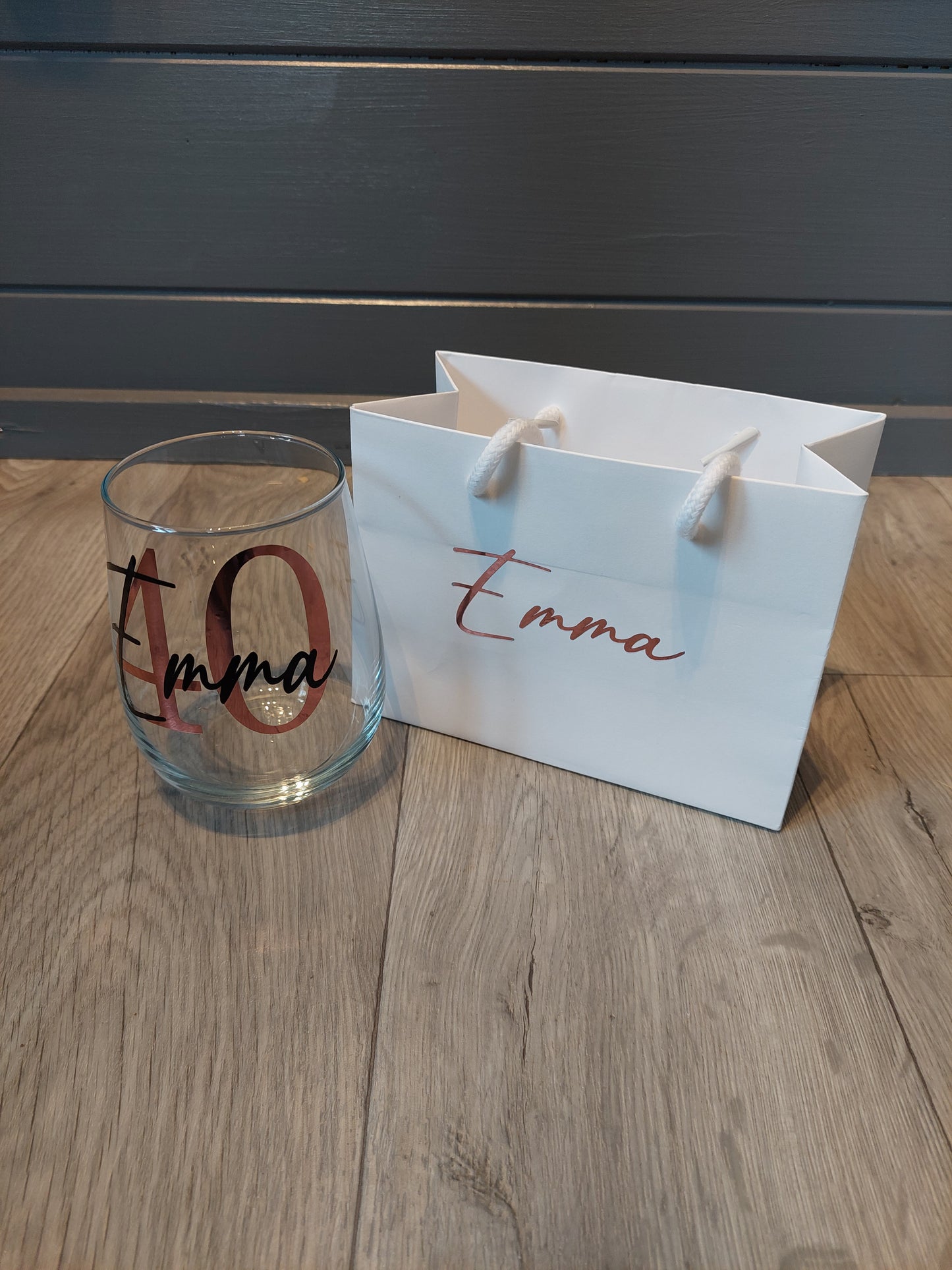 Birthday Stemless Wine Glass and Gift Bag Bundle