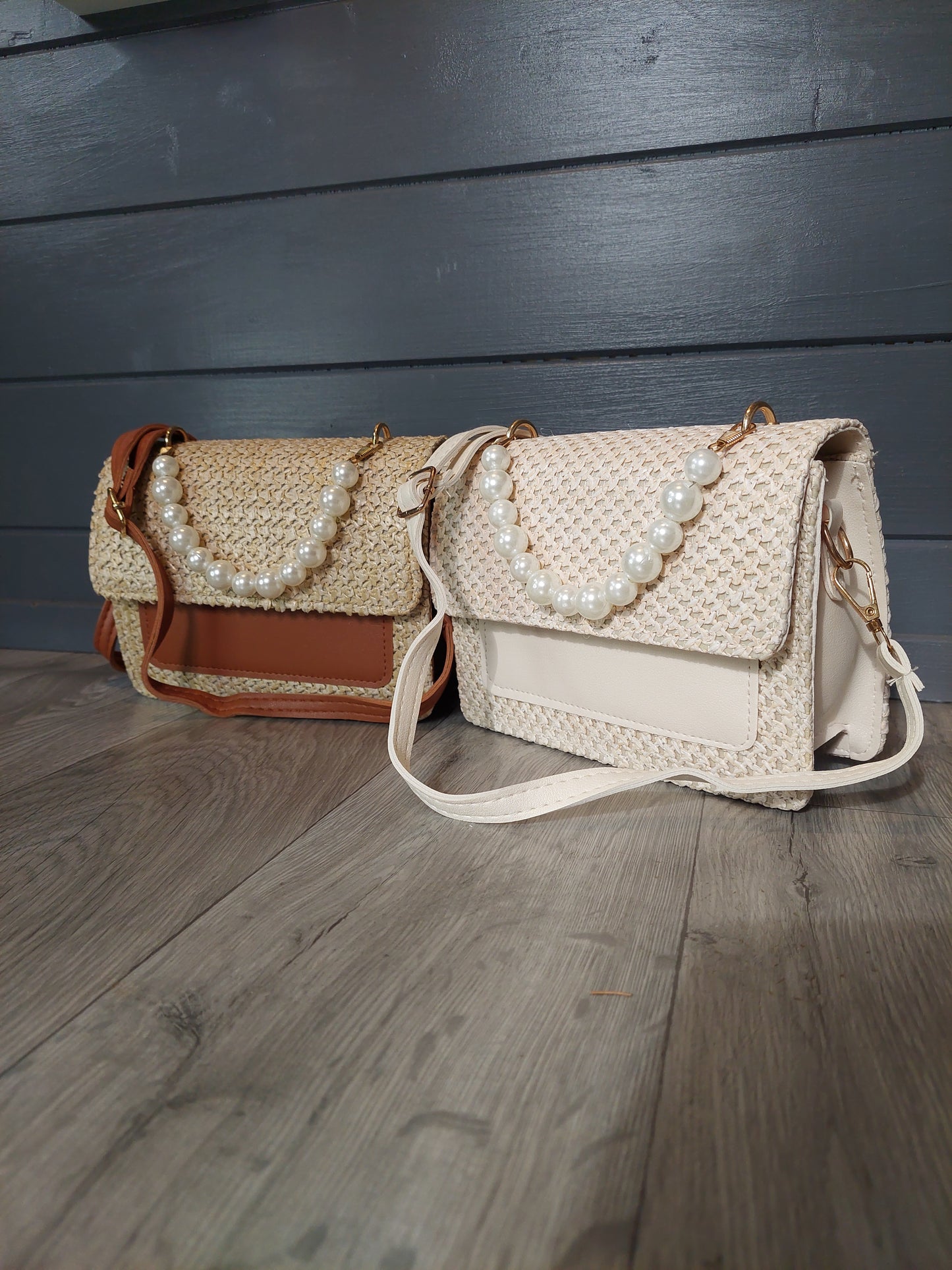 Pearl Handle Crossbody Handbag, Personalised With Initials